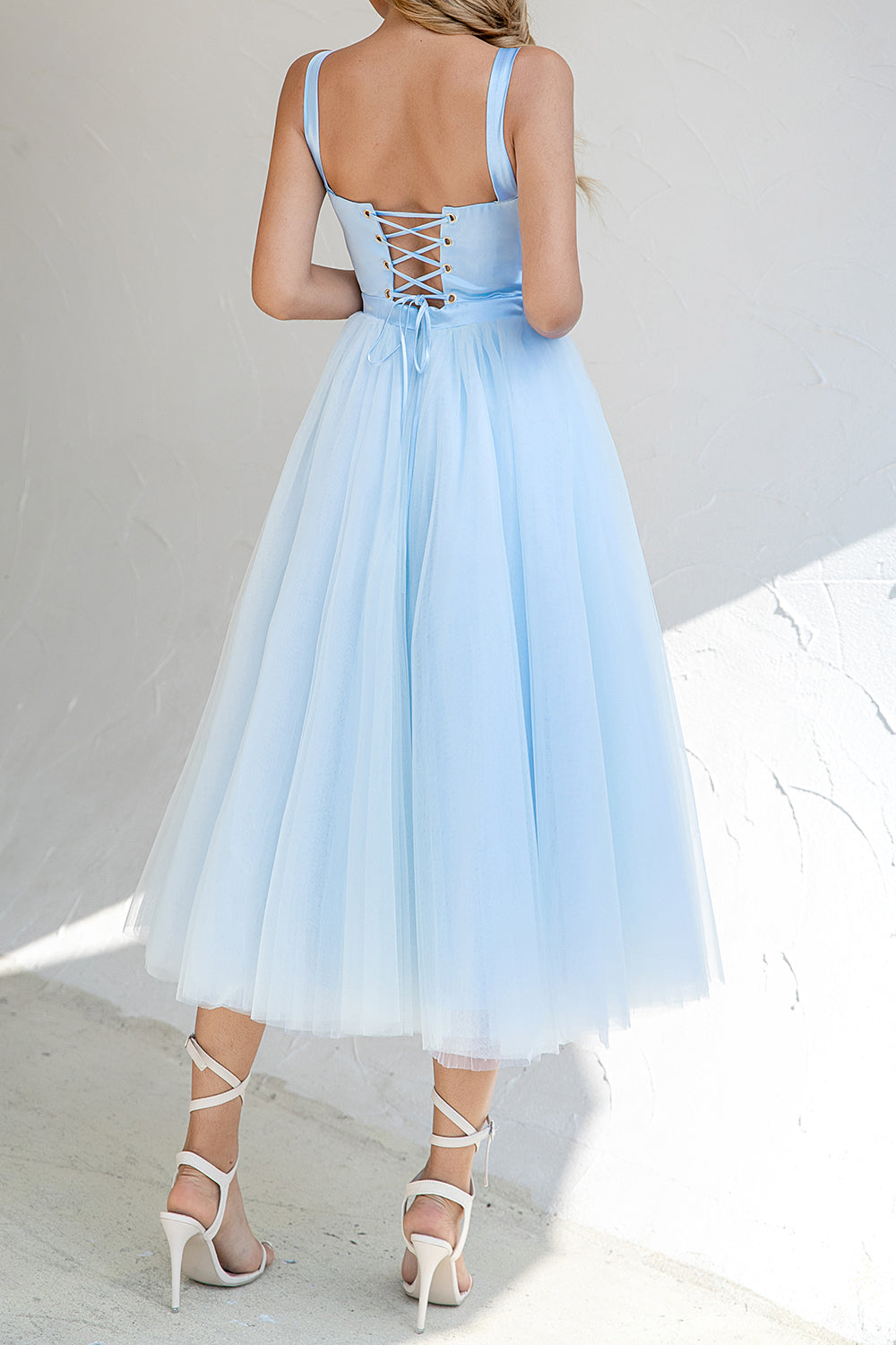Luolandi Unique A Line Sleeveless Sweetheart Graduation Dress Tulle Homecoming Dress Lovely Prom Dress